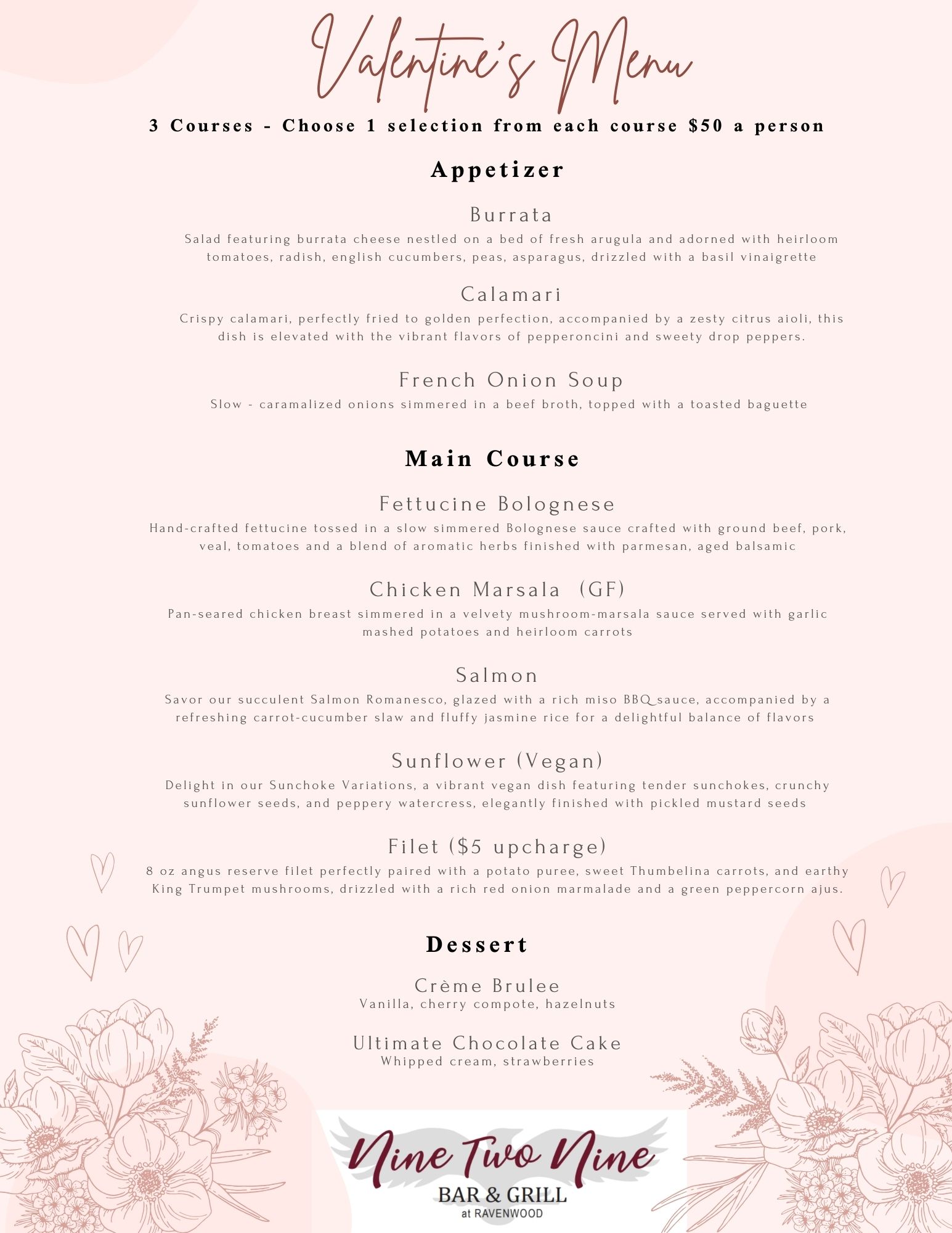 Valentine's Menu